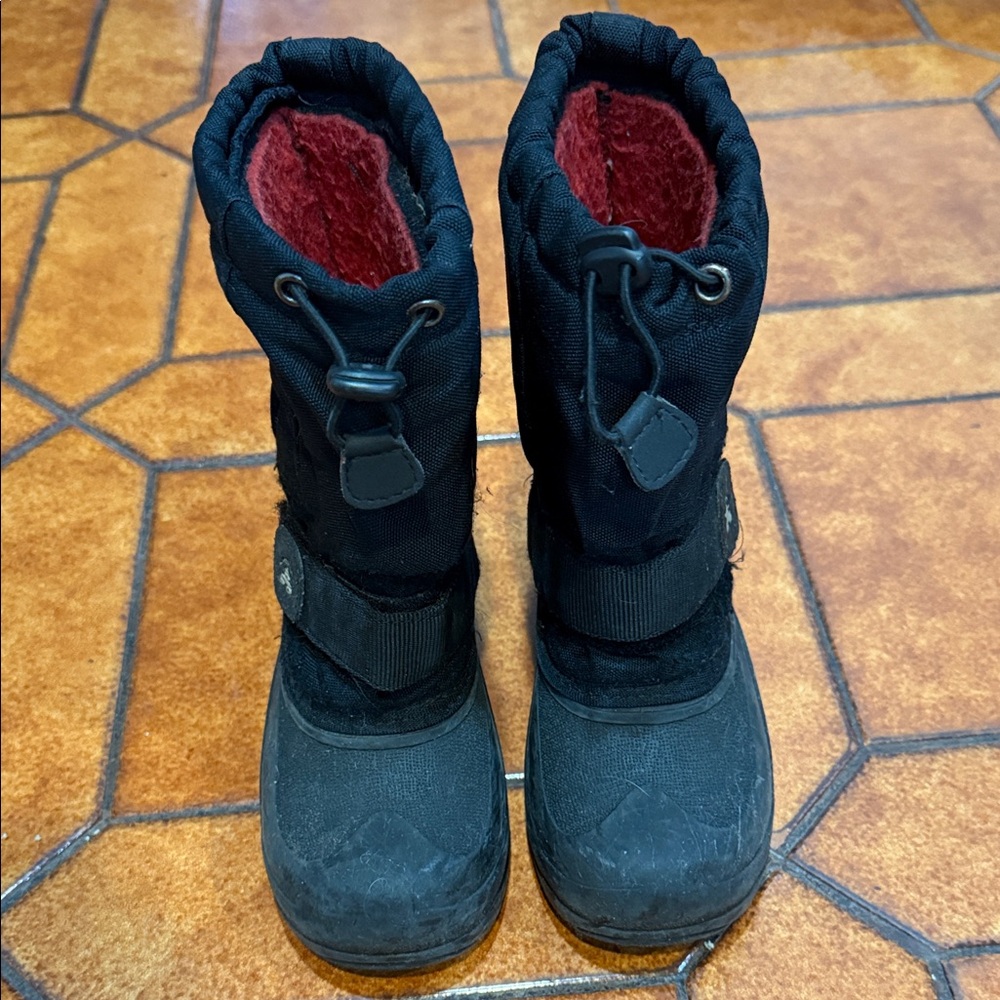 Kamik Black Snow Boots with Red Interior